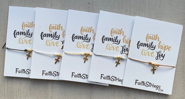 Cross Christian Slip Knot Bracelet Autumn Fall Faith Family