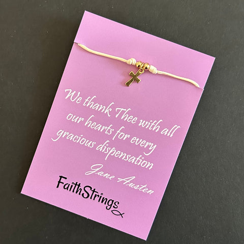 Jane Austen Gifdt Slip Knot bracelet Christian Gift Faithstrings
