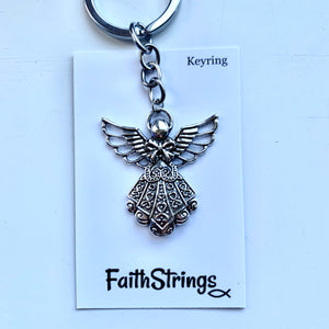 Angel Keyring Keychain Christian Metal Gift Faith Christmas