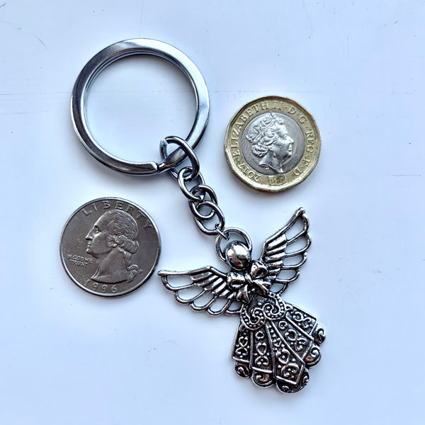 Keyring Keychain Angel Christian Metal Gift Faithstrings Faith String