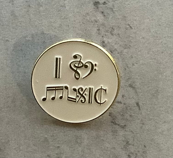 Pin Badge Christian Gift 🎁 I love Music 🎼 Lapel Tie Enamel Faithstrings