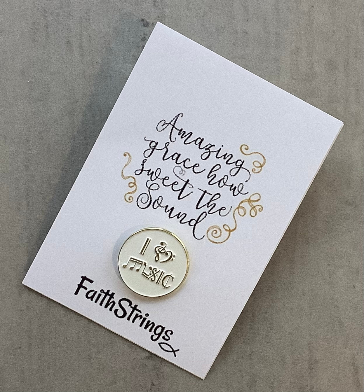 Pin Badge Christian Gift 🎁 I love Music 🎼 Lapel Tie Enamel Faithstrings