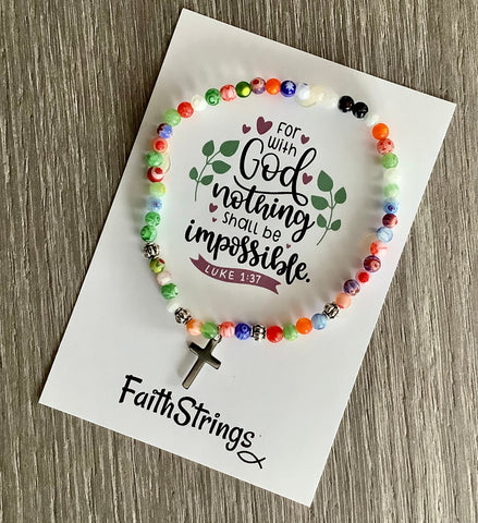 MF9 - Millefiori - Silver Cross - God impossible - Wholesale