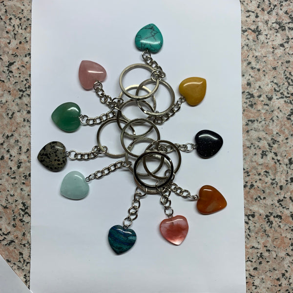Gemstone Heart Keyring Keychain Christian Faith Strings Gift