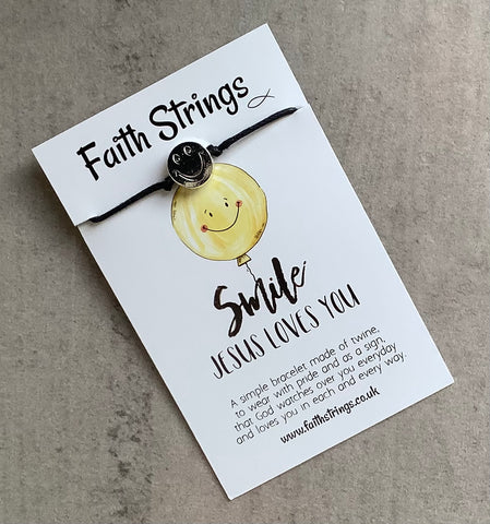 Faithstrings Christian Gift Cord Bracelet Smile Jesus loves you Faith String Wish
