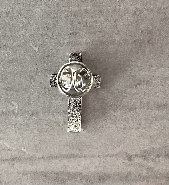 Christian Cross Pin Badge Gift 🎁 Silver effect God 