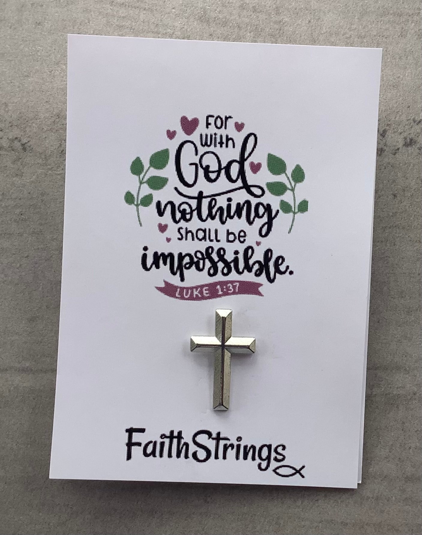 Christian Cross Pin Badge Gift 🎁 Silver effect God 