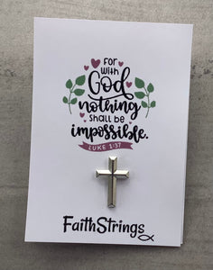 Christian Cross Pin Badge Gift 🎁 Silver effect God 