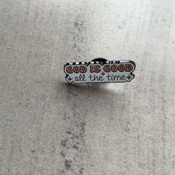 Christian Gift Pin Badge God is Good Religion Faithstrings 