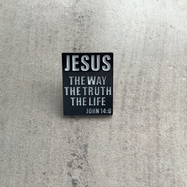 Christian Cross Pin Badge Gift 🎁 Jesus the Way Truth Life Faithstrings 