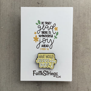 Christian Cross Pin Badge Gift 🎁 What would Jesus Do ?