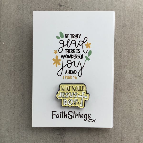Christian Cross Pin Badge Gift 🎁 What would Jesus Do ?