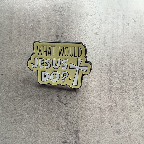 Christian Cross Pin Badge Gift 🎁 What would Jesus Do ?