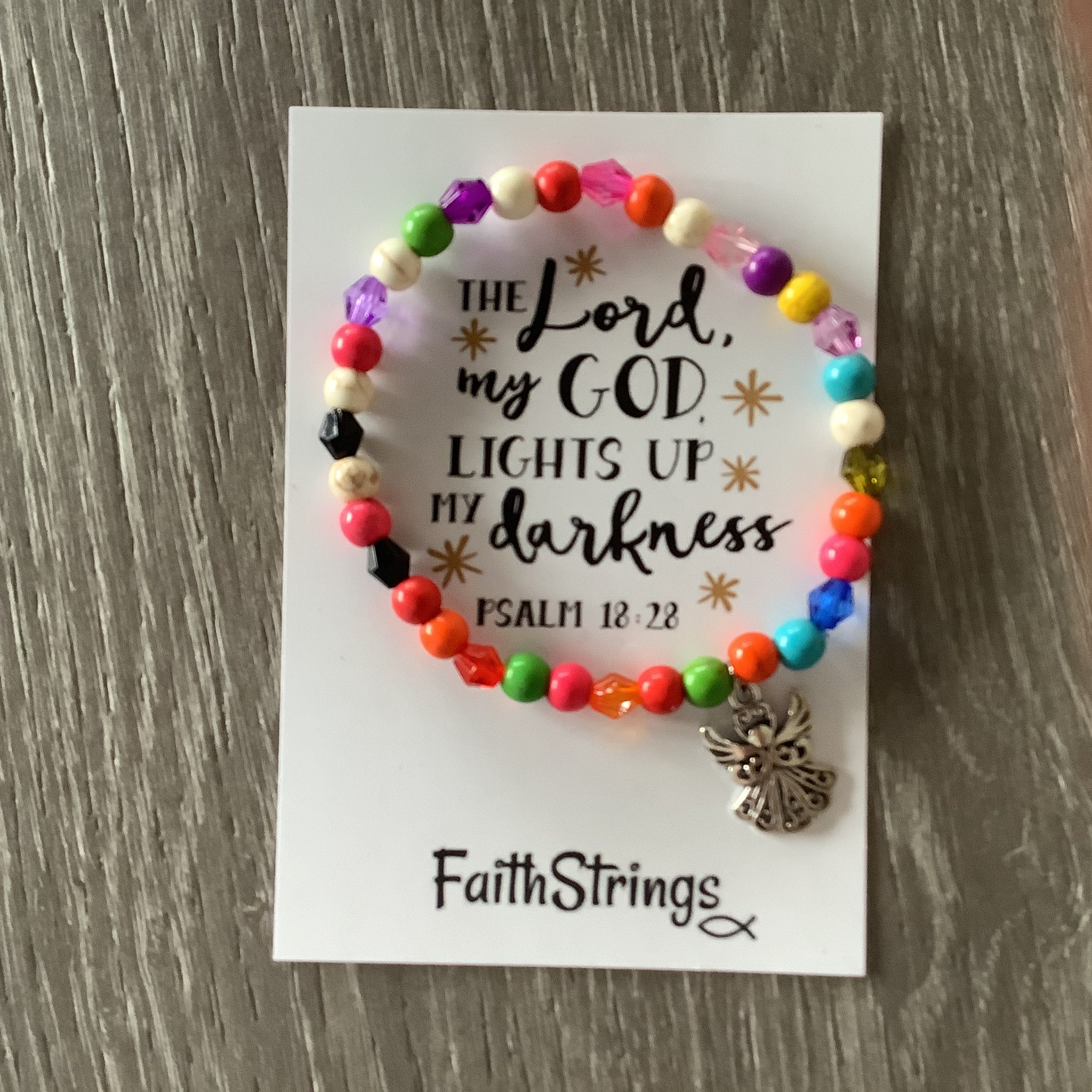 Christian Gift Angel Bracelet Multicolour Beaded Acrylic 
