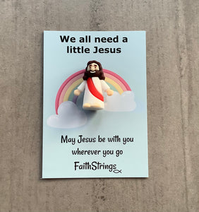 Little Jesus Christian Gift Rainbow FaithStrings pocket hug 