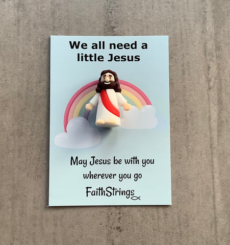 Little Jesus Christian Gift Rainbow FaithStrings pocket hug 