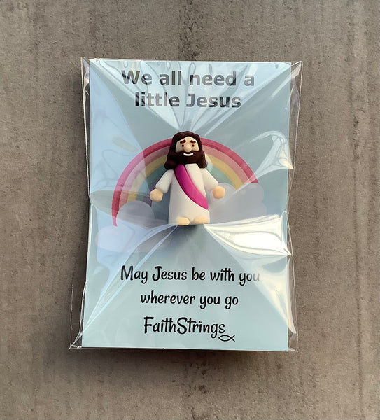 Little Jesus Christian Gift Rainbow FaithStrings pocket hug 