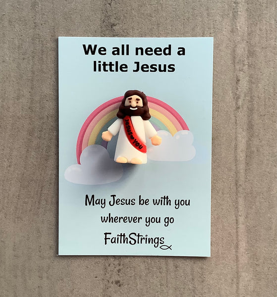 Little Jesus Christian Gift Rainbow FaithStrings pocket hug 
