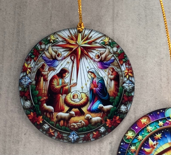 Nativity Light Catcher Christian Gift Christmas Star Hanging