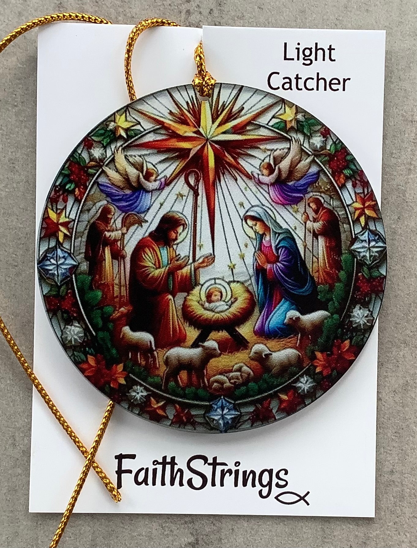 Nativity Light Catcher Christian Gift Christmas Star Hanging