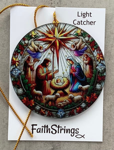Nativity Light Catcher Christian Gift Christmas Star Hanging