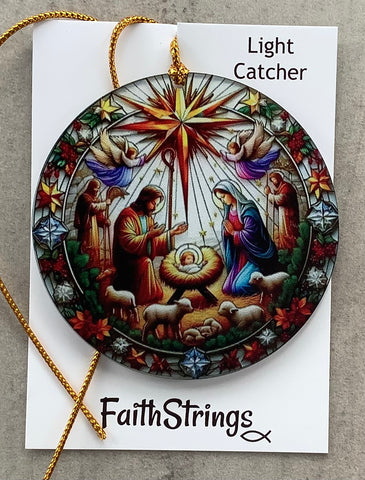 Nativity Light Catcher Christian Gift Christmas Star Hanging