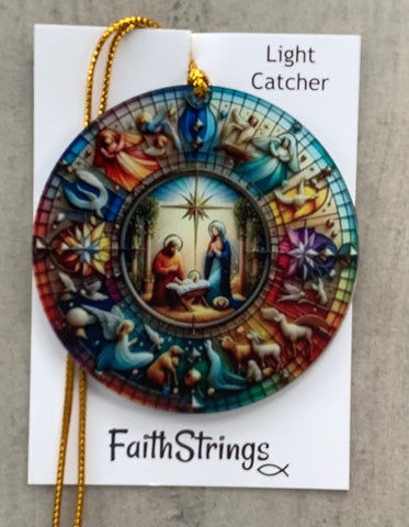 Nativity Light Catcher Christian Gift Christmas Stable 