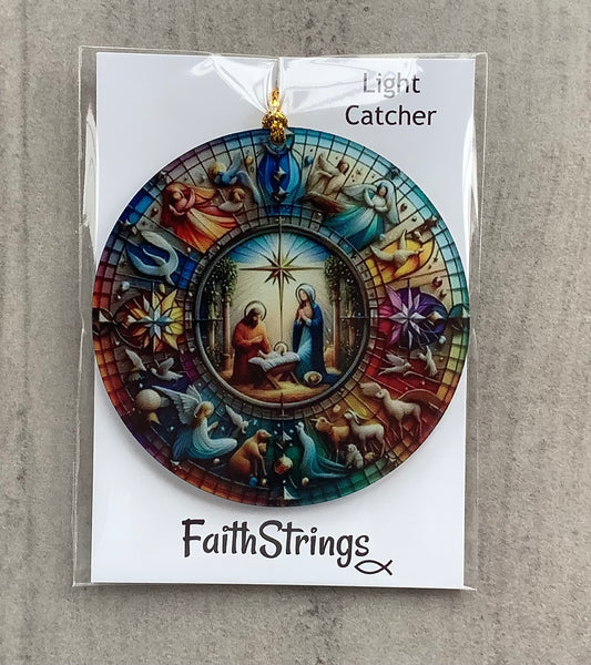 Nativity Light Catcher Christian Gift Christmas Stable 