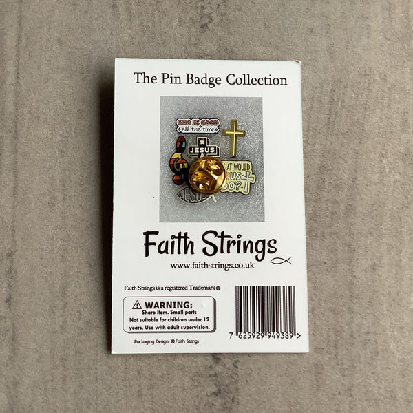 Pin Badge Faith Christian Gift Faithstrings God Religious Religion