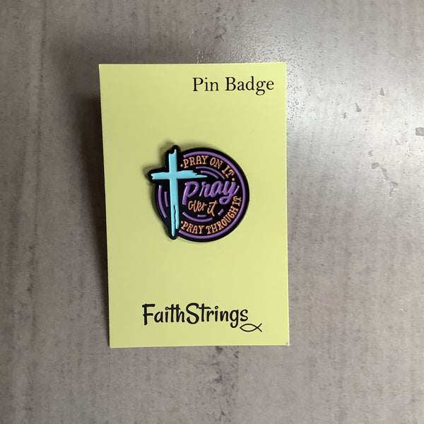 Pin Badge Pray Prayer Christian Gift Faithstrings