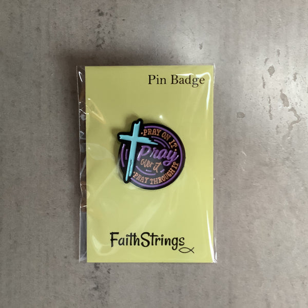 Pin Badge Pray Prayer Christian Gift Faithstrings