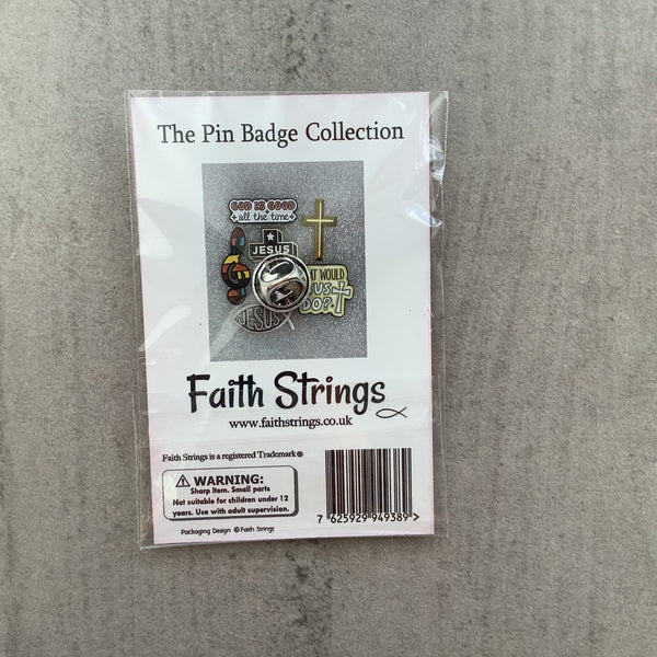 Pin Badge Jesus Icthus Silver Metal Christian Gift