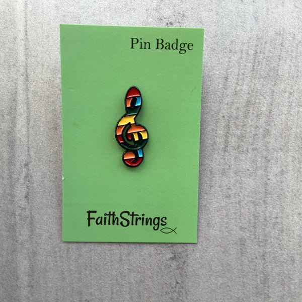 Pin Badge Christian Gift Music Note Pride God Jesus Religion Faithstrings