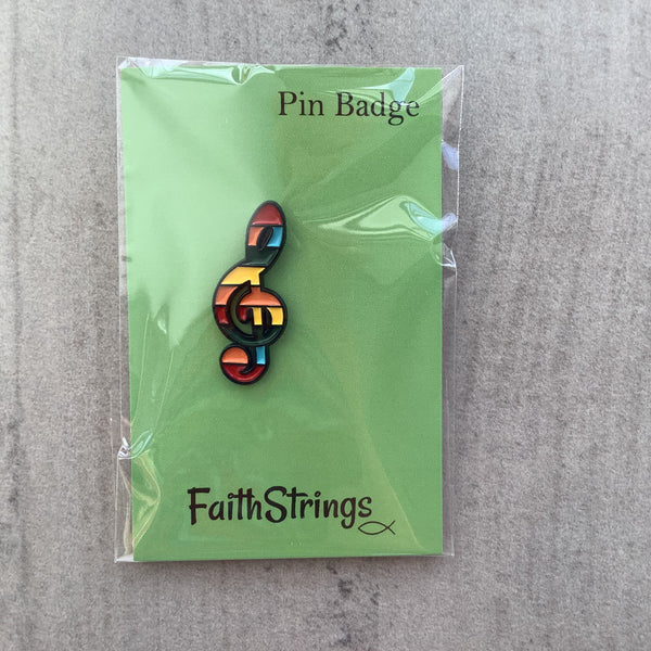 Pin Badge Christian Gift Music Note Pride God Jesus Religion Faithstrings