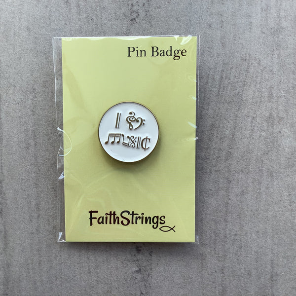 Pin Badge Music Christian Gift Faithstrings Jesus Love God