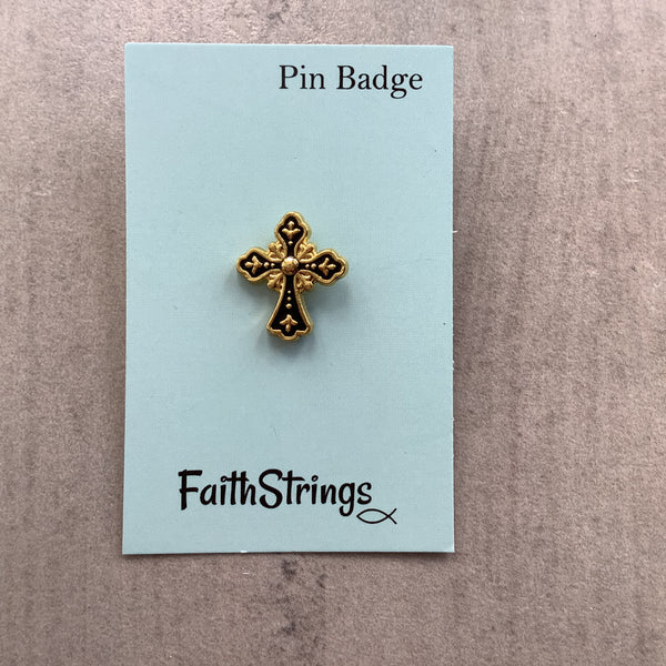 Pin Badge Christian Gift Cross Christ God Jesus Religion Faithstrings