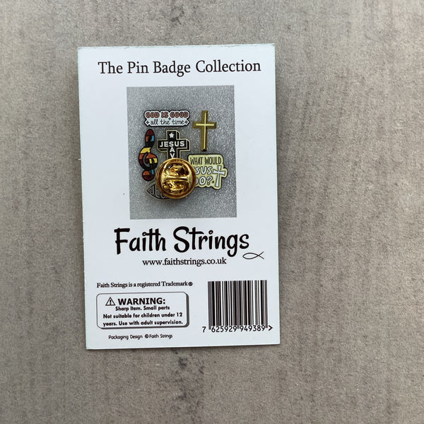 Pin Badge Christian Gift Cross Christ God Jesus Religion Faithstrings