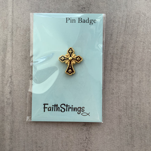 Pin Badge Christian Gift Cross Christ God Jesus Religion Faithstrings