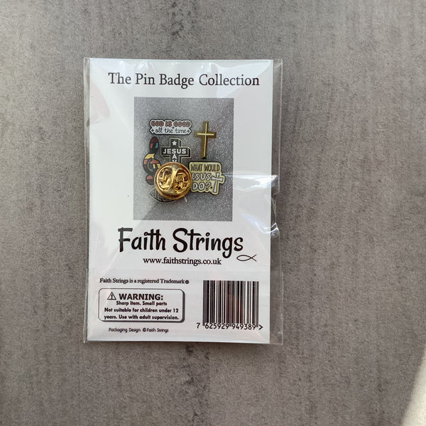 Pin Badge Christian Gift Cross Christ God Jesus Religion Faithstrings
