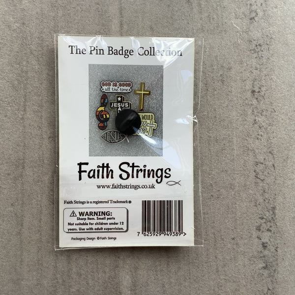 Pin Badge Christian Gift Jesus Faithstrings