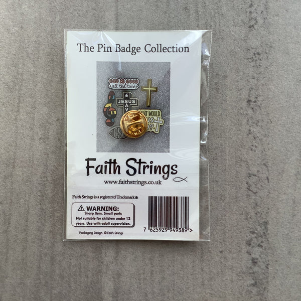 Pin Badge Christian Gift American Flag Cross God Jesus Religion Faithstrings