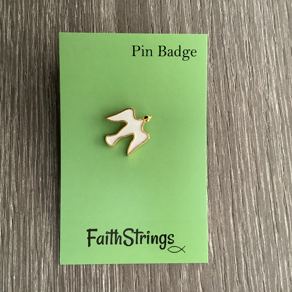 Christian Cross Pin Badge Gift 🎁 Dove Peace