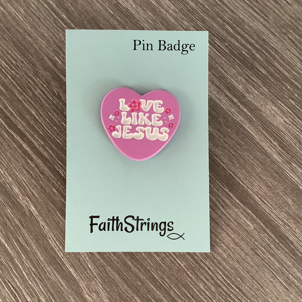 Christian Cross Pin Badge Gift 🎁 Live Like Jesus Pink