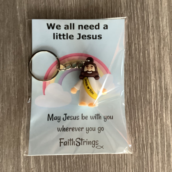 Little Jesus Christian Gift Rainbow FaithStrings Keyring