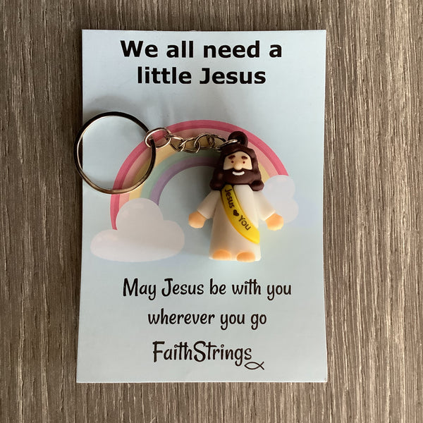 Little Jesus Christian Gift Rainbow FaithStrings Keyring