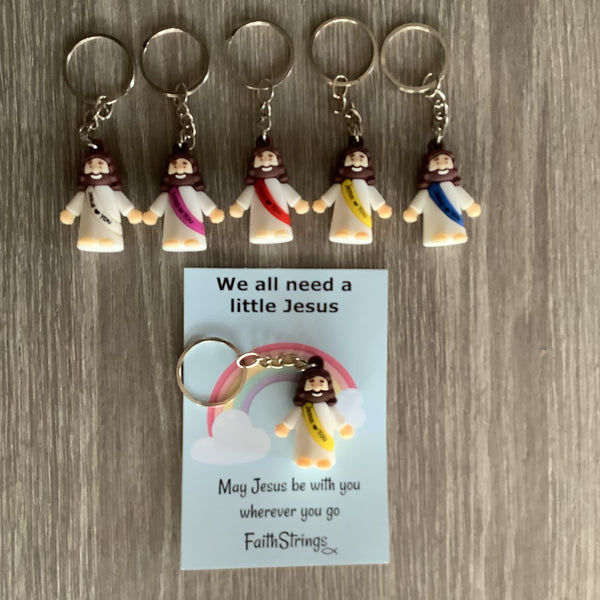 Little Jesus Christian Gift Rainbow FaithStrings Keyring