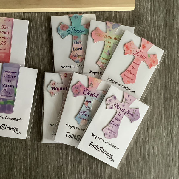 Magnetic Bookmark Cross Page Marker Faithstrings Christian Gift