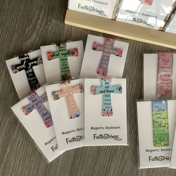 Magnetic Bookmark Cross (s) Page Marker Faithstrings Christian Gift