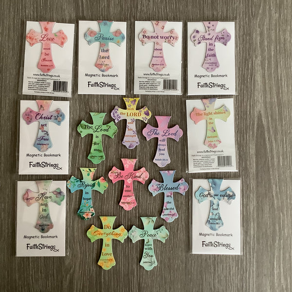 Magnetic Bookmark Cross Page Marker Faithstrings Christian Gift