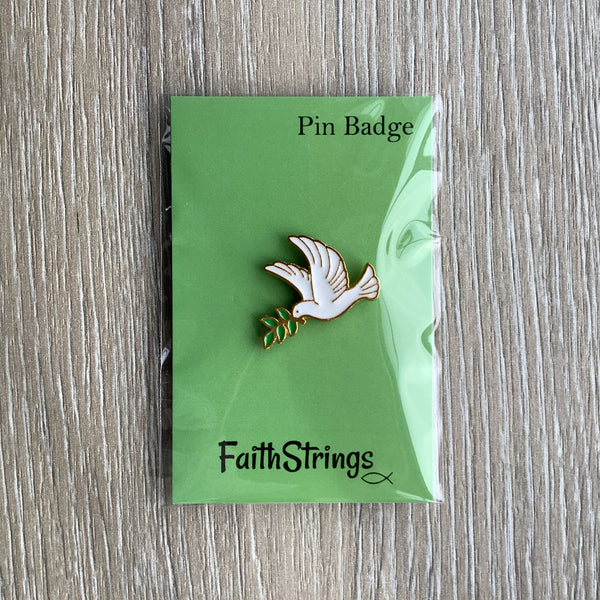 Pin Badge Christian Gift 🎁 Dove Peace with branch